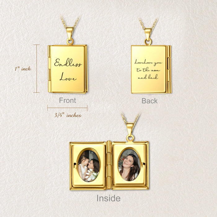 Square Photo Locket Necklace-Jewelry-Anavia-Afterlife Essentials