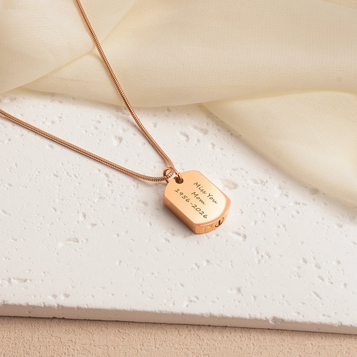 Vertical Engraving Dog Tag Memorial Necklace-Jewelry-Anavia-Afterlife Essentials