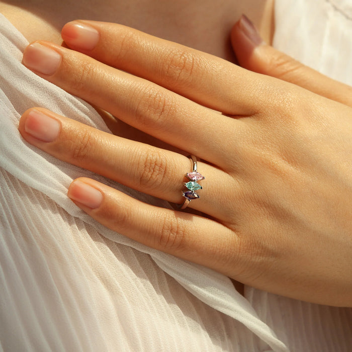 Diamond Shaped Birthstone Ring-Jewelry-Anavia-Afterlife Essentials