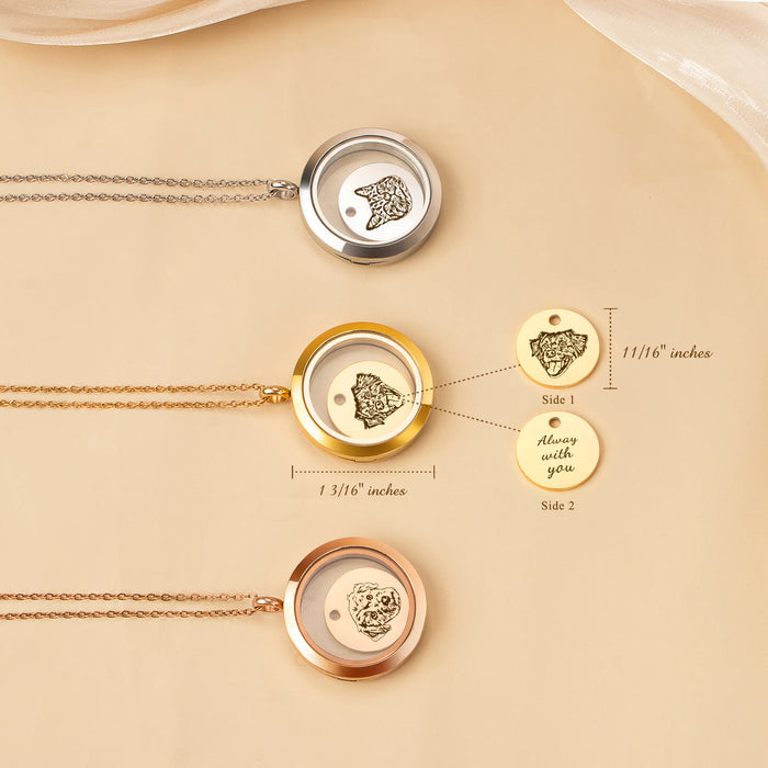 Pet Portrait Charm Photo Locket Necklace-Jewelry-Anavia-Afterlife Essentials