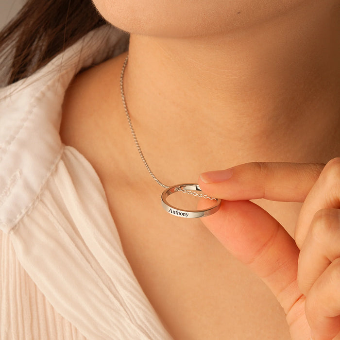 Personalized Flat Laying Ring Necklace-Jewelry-Anavia-Afterlife Essentials