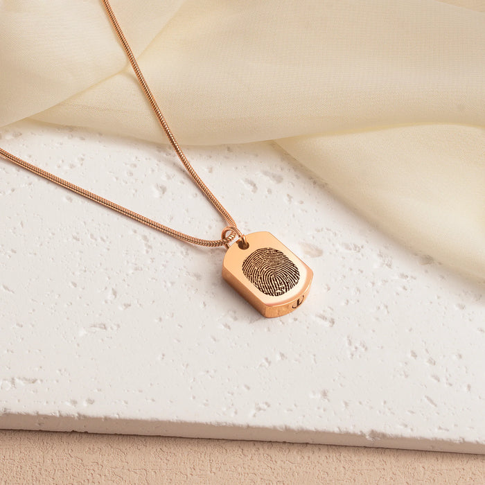 Dog Tag Fingerprint Memorial Necklace Cremation Jewelry-Jewelry-Anavia-Afterlife Essentials