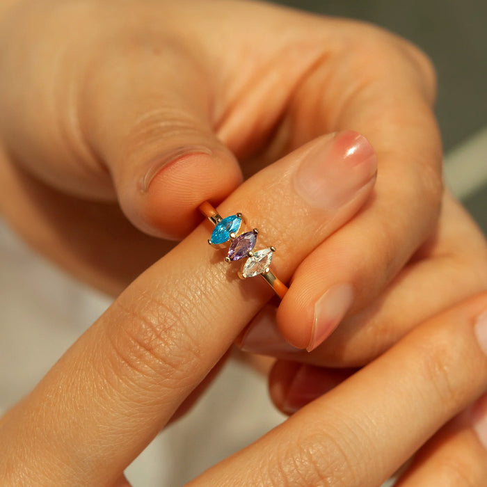 Diamond Shaped Birthstone Ring-Jewelry-Anavia-Afterlife Essentials