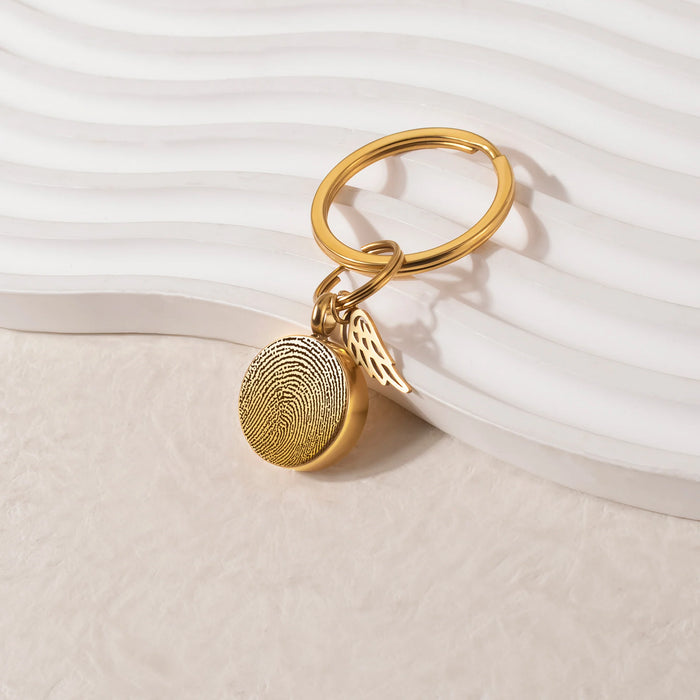 Round Fingerprint-Handwriting Coin Memorial Key Chain-Jewelry-Anavia-Afterlife Essentials