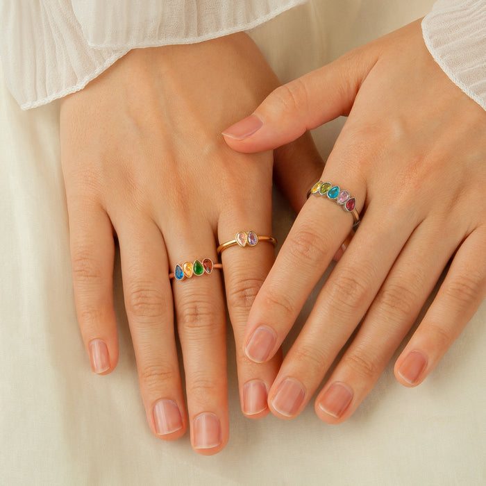 Waterdrop Birthstone Ring-Jewelry-Anavia-Afterlife Essentials