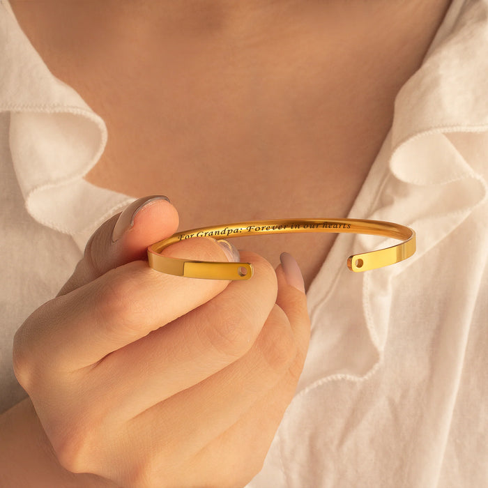 Custom Memorial Cuff Bangle-Jewelry-Anavia-Afterlife Essentials