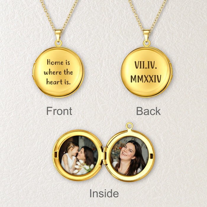 Round Photo Locket Necklace-Jewelry-Anavia-Afterlife Essentials