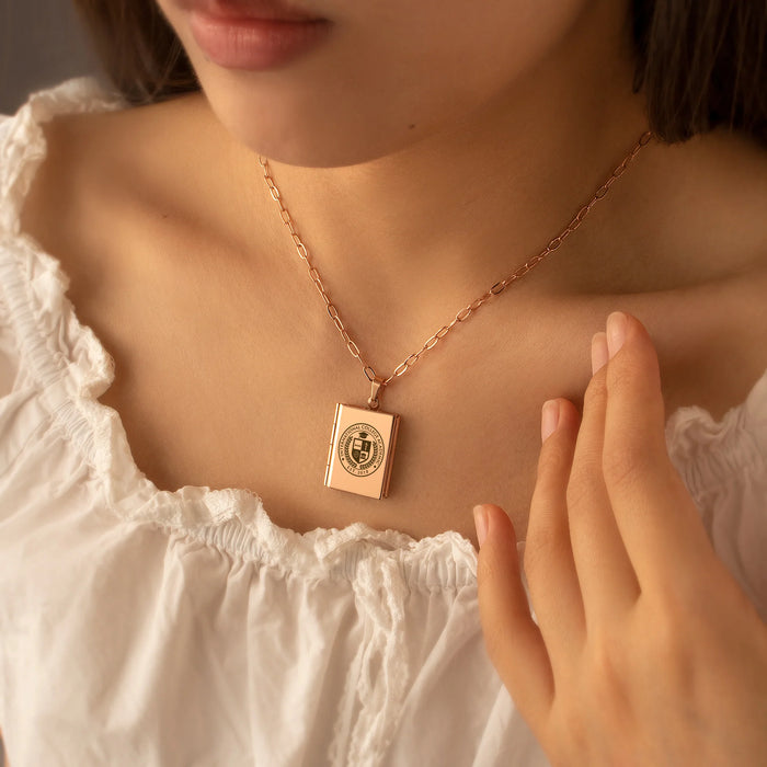 Square Logo Emblem Photo Locket Necklace-Jewelry-Anavia-Afterlife Essentials