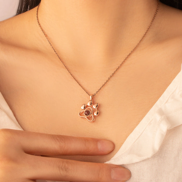 Paw Print Photo Projection Necklace-Jewelry-Anavia-Afterlife Essentials