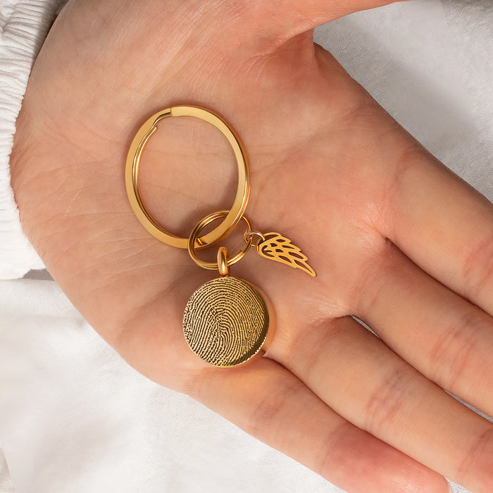 Round Fingerprint-Handwriting Coin Memorial Key Chain-Jewelry-Anavia-Afterlife Essentials