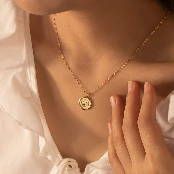 Pet Portrait Stamped Necklace-Jewelry-Anavia-Afterlife Essentials