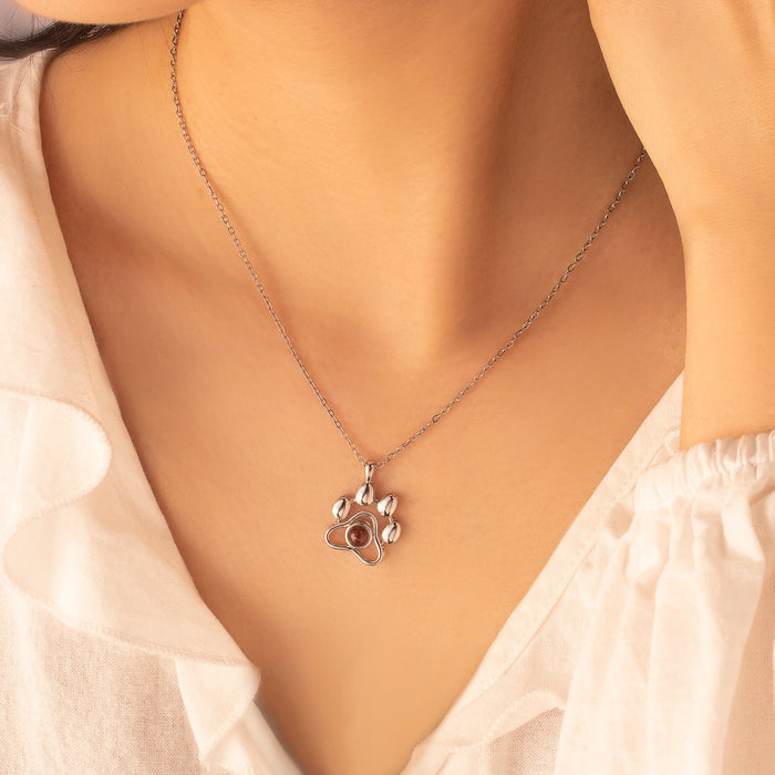 Paw Print Photo Projection Necklace-Jewelry-Anavia-Afterlife Essentials