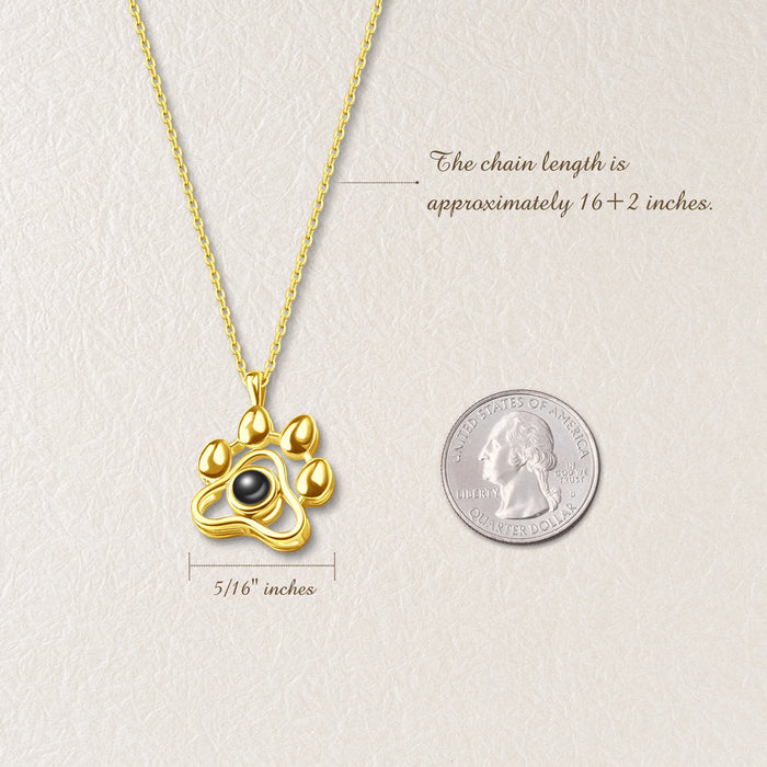 Paw Print Photo Projection Necklace-Jewelry-Anavia-Afterlife Essentials