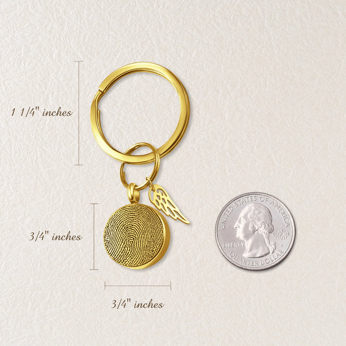 Round Fingerprint-Handwriting Coin Memorial Key Chain-Jewelry-Anavia-Afterlife Essentials