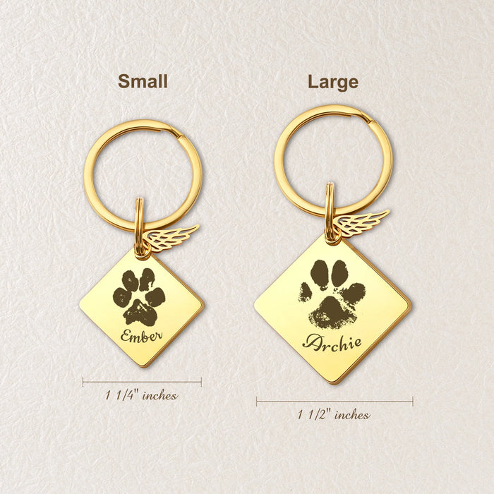 Paw Print Diamond Pet Memorial Key Chain-Jewelry-Anavia-Afterlife Essentials