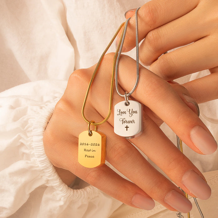 Stainless Steel Memorial Dog Tag Cremation Jewelry-Jewelry-Anavia-Afterlife Essentials