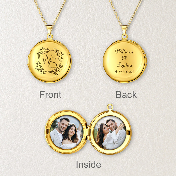 Round Logo Photo Locket Necklace-Jewelry-Anavia-Afterlife Essentials