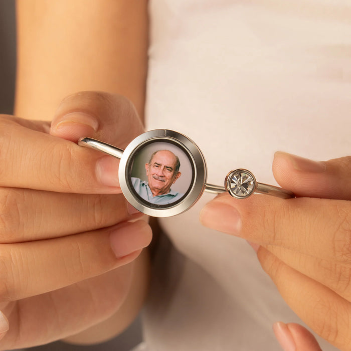 Photo Locket Cuff Bangle Bracelet-Jewelry-Anavia-Afterlife Essentials