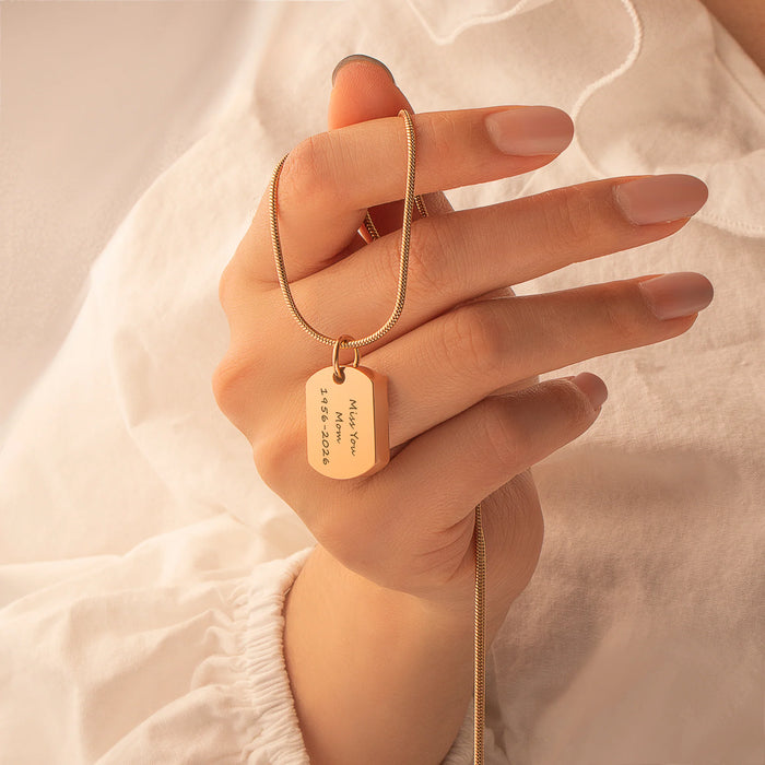 Vertical Engraving Dog Tag Memorial Necklace-Jewelry-Anavia-Afterlife Essentials