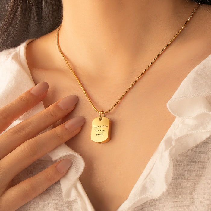 Stainless Steel Memorial Dog Tag Cremation Jewelry-Jewelry-Anavia-Afterlife Essentials