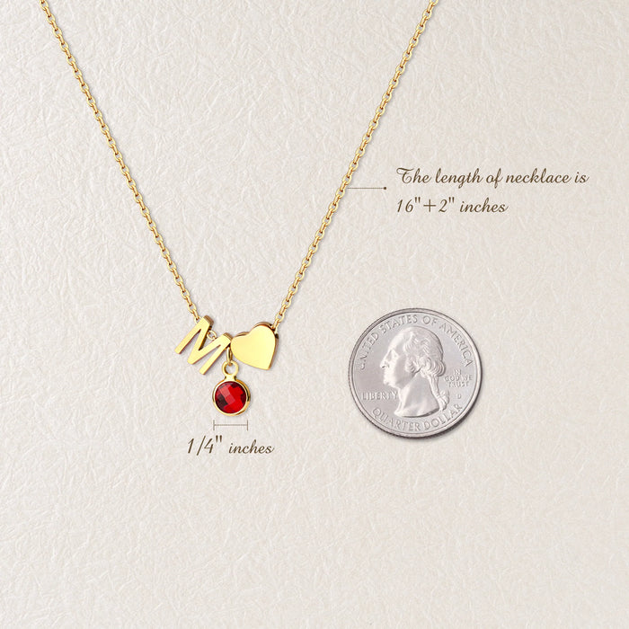 Birthstone Initial Necklace-Jewelry-Anavia-Afterlife Essentials