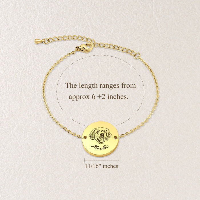 Personalized Pet Portrait Memorial Bracelet-Jewelry-Anavia-Afterlife Essentials