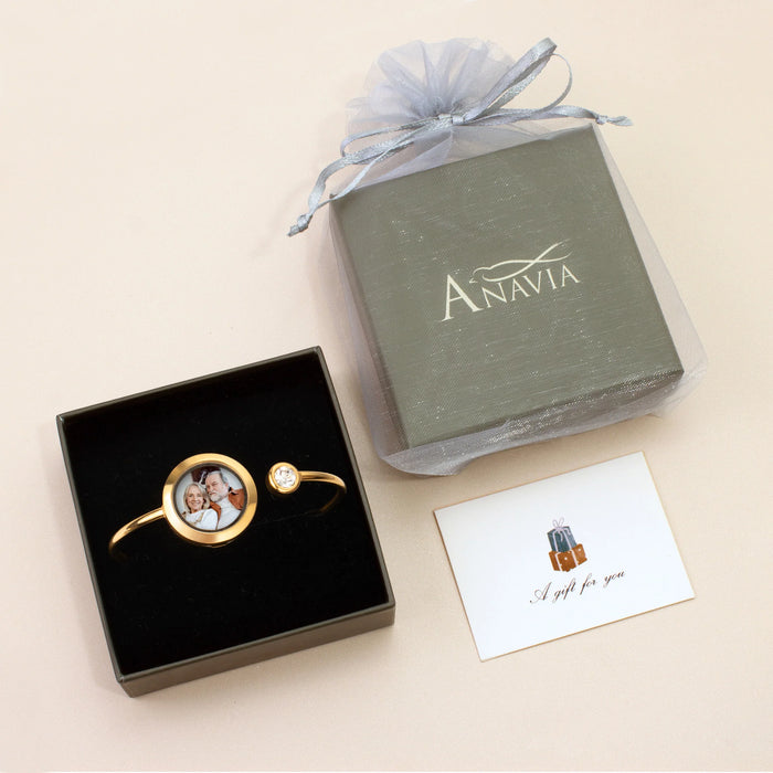 Photo Locket Cuff Bangle Bracelet-Jewelry-Anavia-Afterlife Essentials