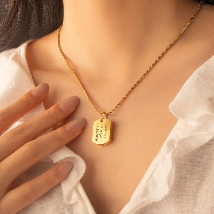 Vertical Engraving Dog Tag Memorial Necklace-Jewelry-Anavia-Afterlife Essentials