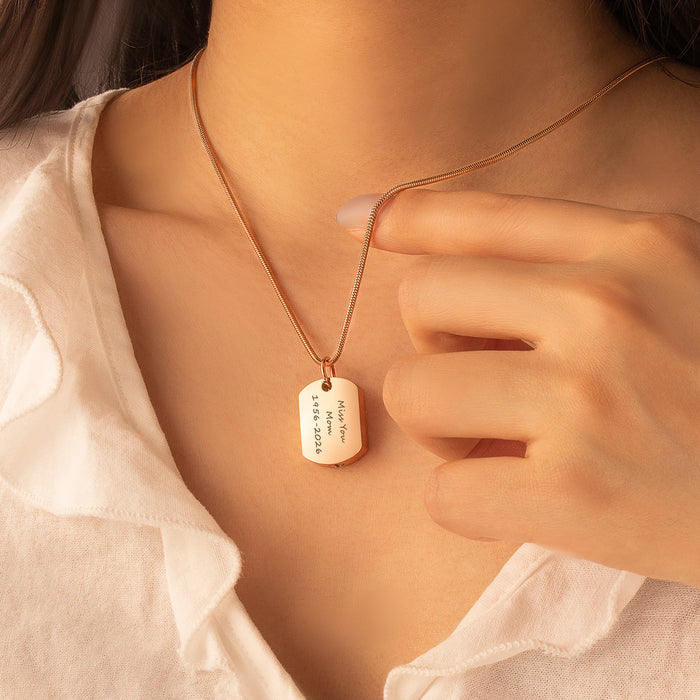 Vertical Engraving Dog Tag Memorial Necklace-Jewelry-Anavia-Afterlife Essentials