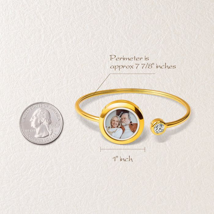 Photo Locket Cuff Bangle Bracelet-Jewelry-Anavia-Afterlife Essentials