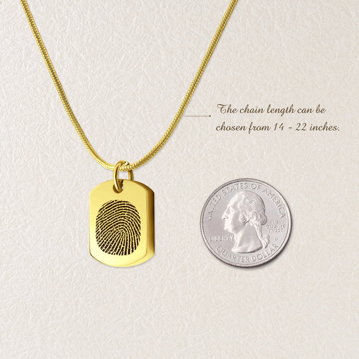 Dog Tag Fingerprint Memorial Necklace Cremation Jewelry-Jewelry-Anavia-Afterlife Essentials