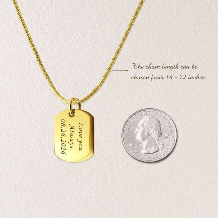 Vertical Engraving Dog Tag Memorial Necklace-Jewelry-Anavia-Afterlife Essentials