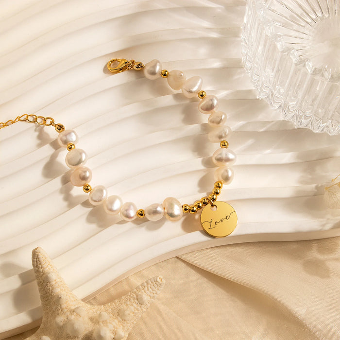 Personalized Round Pearl Bracelet-Jewelry-Anavia-Afterlife Essentials