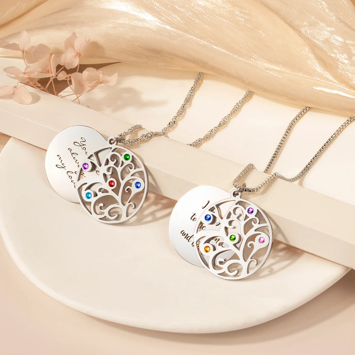 Custom Birthstone Tree of Life Necklace-Jewelry-Anavia-Afterlife Essentials