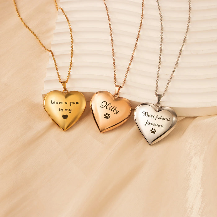 Heart Photo Locket Necklace-Jewelry-Anavia-Afterlife Essentials