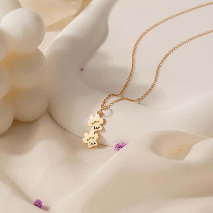 Vertical Paw Print Name Necklace-Jewelry-Anavia-Afterlife Essentials