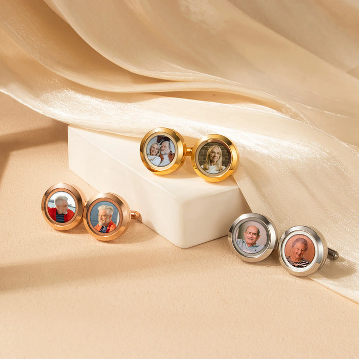 Glass Photo Locket Cufflinks-Jewelry-Anavia-Afterlife Essentials