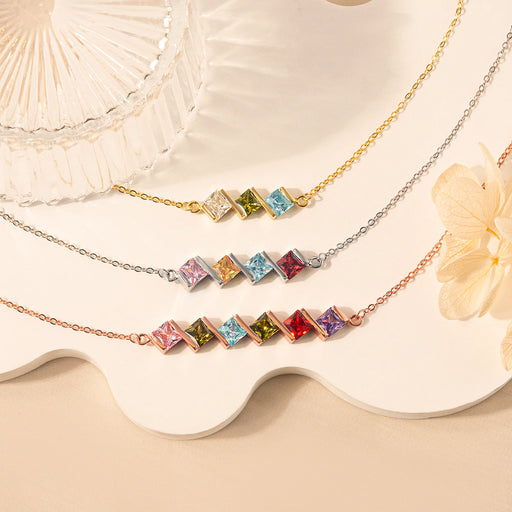 Square Birthstone Necklace-Jewelry-Anavia-Afterlife Essentials