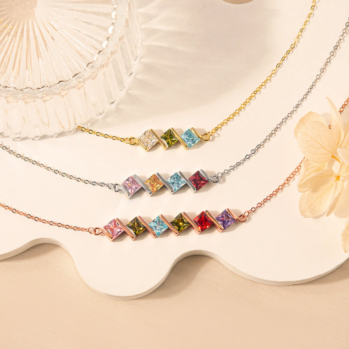 Square Birthstone Necklace-Jewelry-Anavia-Afterlife Essentials