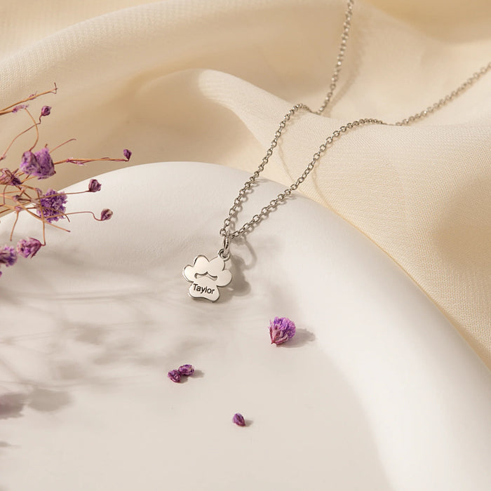 Vertical Paw Print Name Necklace-Jewelry-Anavia-Afterlife Essentials