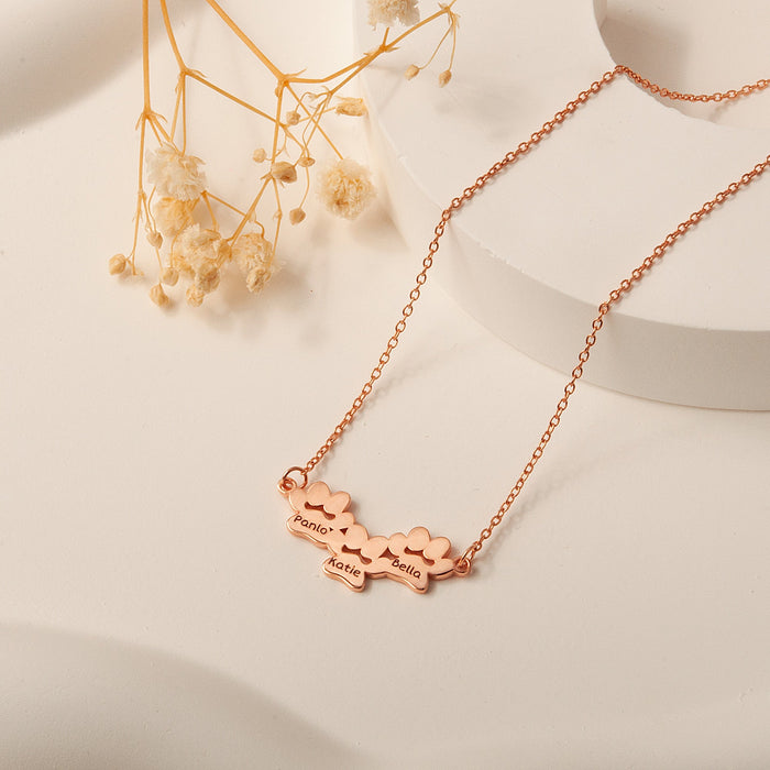 Horizontal Paw Print Name Necklace-Jewelry-Anavia-Afterlife Essentials