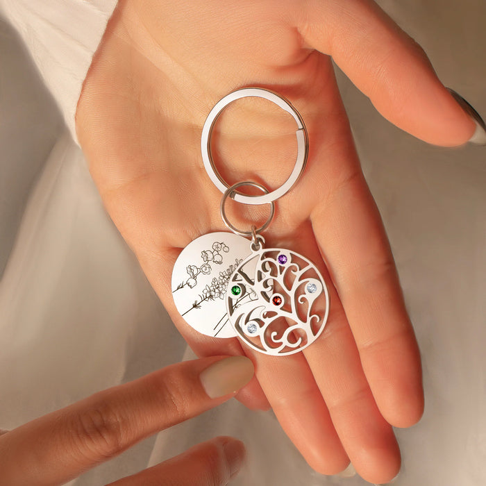 2-4 Flowers Birthstone Tree of Life Necklace-Jewelry-Anavia-Afterlife Essentials