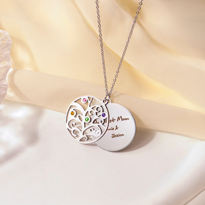 Handwriting Birthstone Tree of Life Necklace-Jewelry-Anavia-Afterlife Essentials