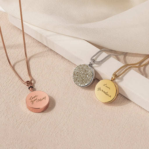 Fingerprint Coin Memorial Necklace Cremation Jewelry-Jewelry-Anavia-Afterlife Essentials