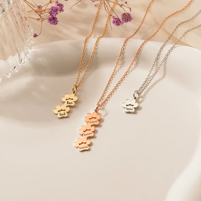 Vertical Paw Print Name Necklace-Jewelry-Anavia-Afterlife Essentials