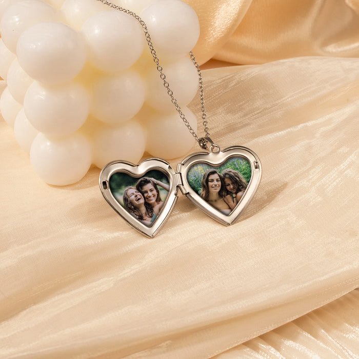 I Love You Photo Heart Locket Necklace-Jewelry-Anavia-Afterlife Essentials