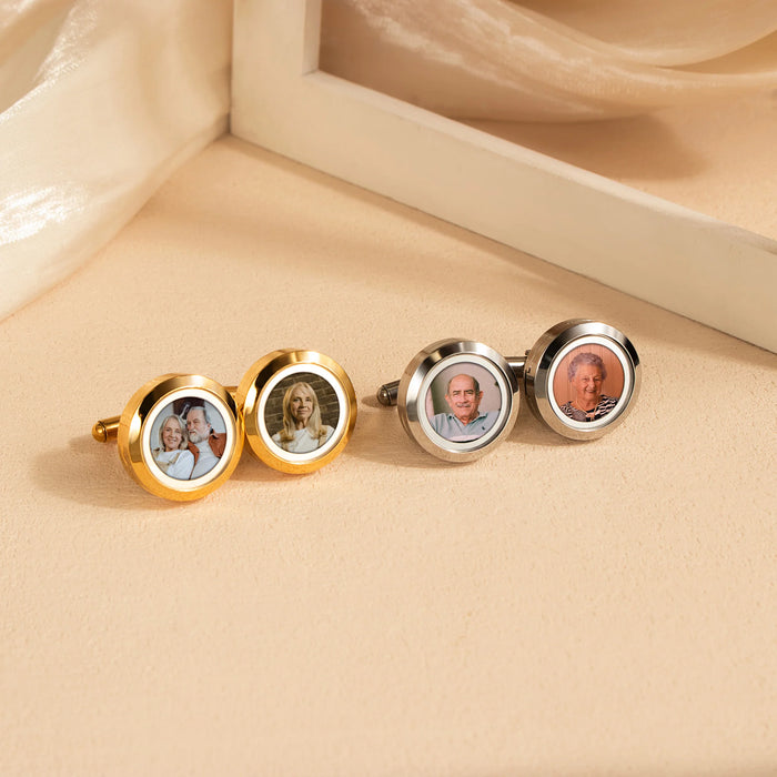 Glass Photo Locket Cufflinks-Jewelry-Anavia-Afterlife Essentials