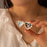 Wave Pattern Photo Heart Locket-Jewelry-Anavia-Afterlife Essentials
