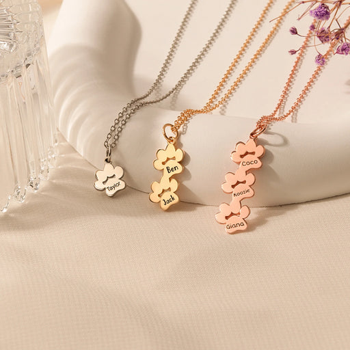 Vertical Paw Print Name Necklace-Jewelry-Anavia-Afterlife Essentials