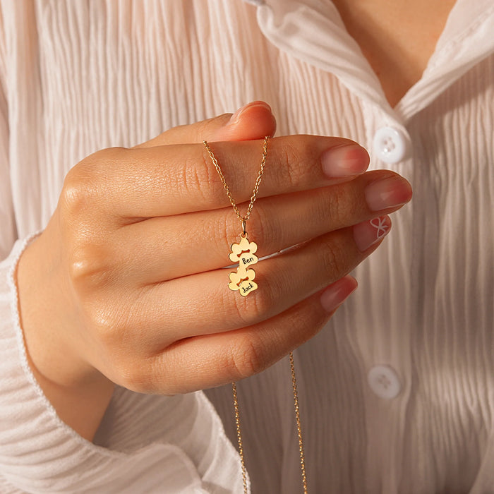 Vertical Paw Print Name Necklace-Jewelry-Anavia-Afterlife Essentials